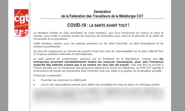 Déclaration FTM : COVID-19, LA SANTÉ AVANT TOUT !
