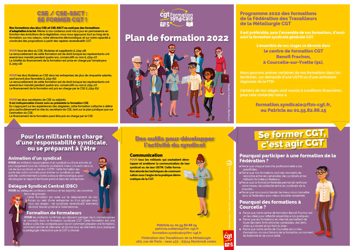 Calendrier Formation Cgt 2023 Plan De La Formation Syndicale 2022