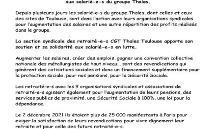 Aux syndicats CGT Thales Toulouse