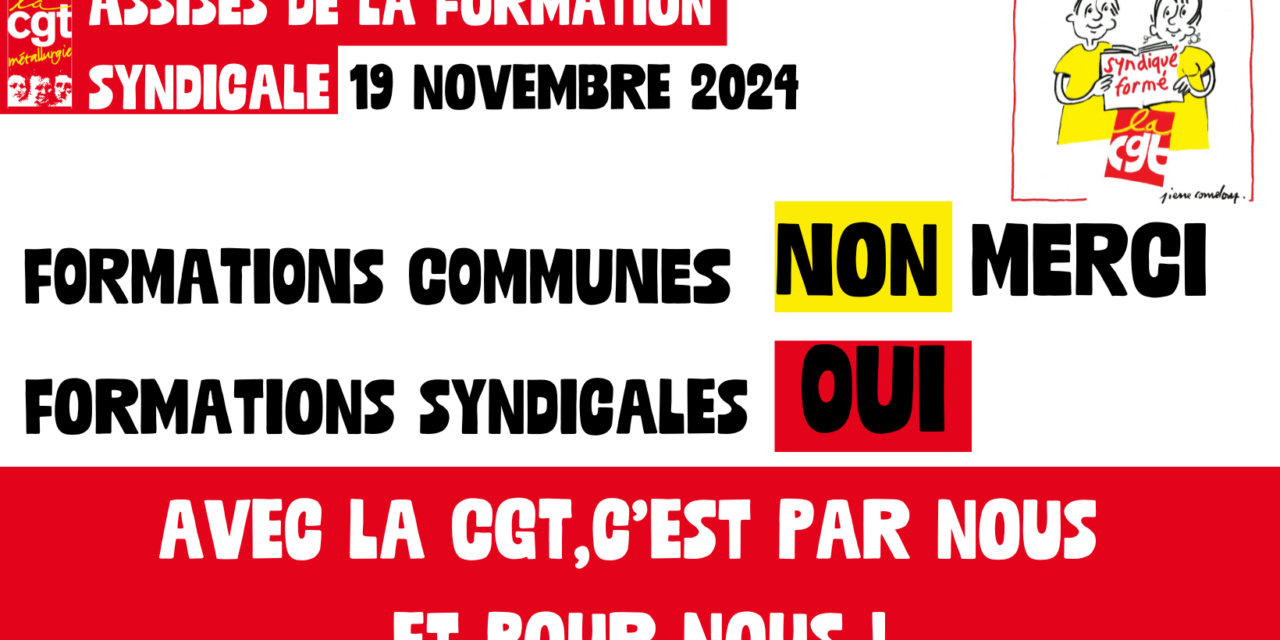 Assises de la Formation Syndicale-19 novembre à Montreuil