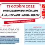17 octobre 2025 : mobilisation des métallos à 10h30 devant l’AGIRC-ARRCO