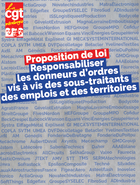 Proposition de loi Responsabiliser les donneurs d’ordres vis à vis des sous traitants des emplois et des territoires