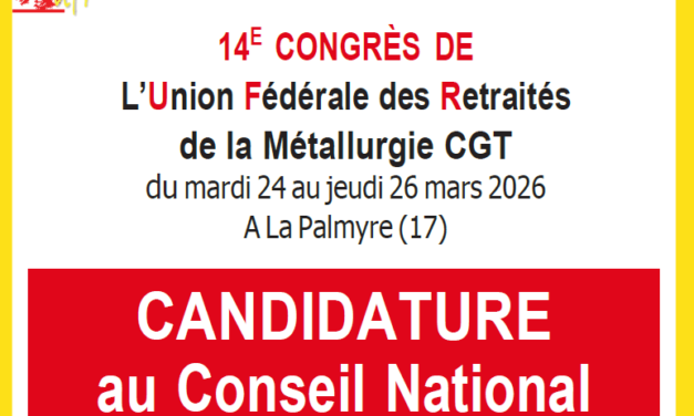 14ème congrès de l&rsquo;UFR- candidature