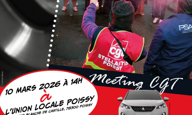 Meeting d’information contre la fermeture programmée de l’usine Stellantis de Poissy – 10 mars 2026