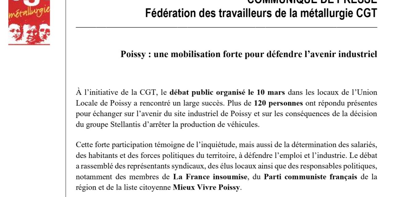 Poissy : une mobilisation forte pour défendre l’avenir industriel