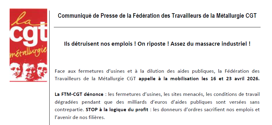 Ils détruisent nos emplois ! On riposte ! Assez du massacre industriel !
