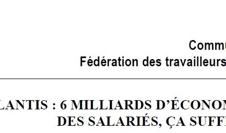 Stellantis: 6 milliards d&rsquo;économies sur le dos des salariés, ça suffit !
