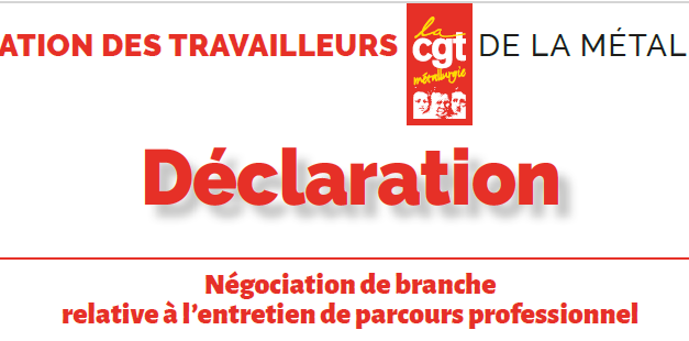 Déclaration – Négociation de branche relative à l’entretien de parcours professionnel